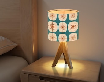 Atomic 60s-Inspired Tripod Table Lamp – Retro Mid-Century Modern Accent Light for Desks, Nightstands, Side Tables, Unique Retro Home Decor