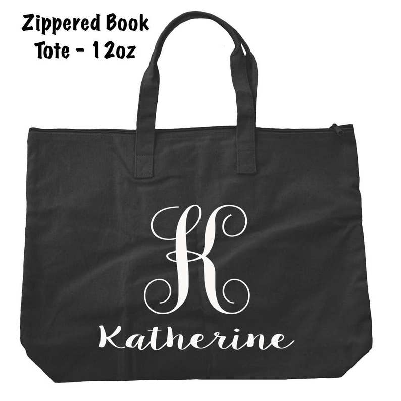 Monogrammed Tote Initial Tote Bag Personalized Bag Monogrammed Bag Custom Name Tote Bag Personalized Tote Bag Custom Bag