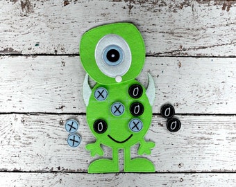 Monster Tic Tac Toe ITH Embroidery Design