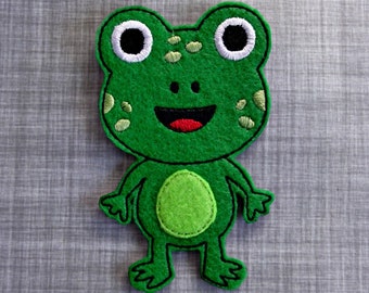 FaZoo Friend Frog Felt Doll ITH Embroidery Design