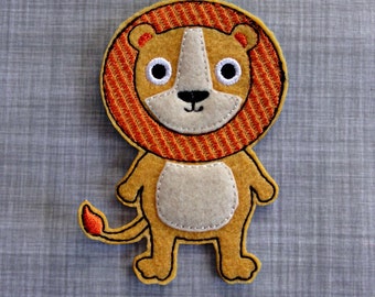 FaZoo Friend Lion Felt Doll ITH Embroidery Design