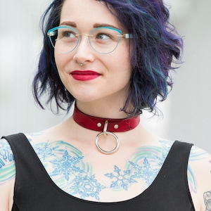 Leather Choker / Embossed leather choker