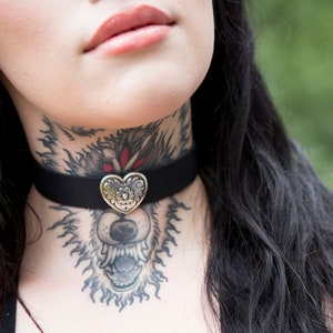 Smooth Leather Choker / leather jewelry / leather choker / leather necklace / Black choker / goth choker / day choker