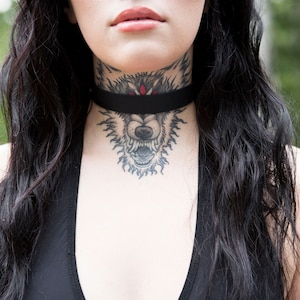 Smooth Leather Choker / leather choker / leather necklace / Black choker / goth choker / day choker