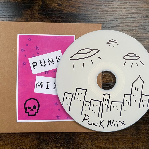 Mixtape de CD gravée personnalisée - Plus d'autocollants ! Voir la description - Punk/hardcore/rock/garage/hip hop/années 90/80/ country vintage