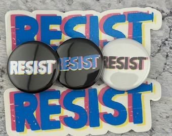 RESIST - Anti-Fascist Sticker & Button Pack - Political Activism