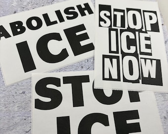 Stop ICE / Abolish ICE - 30 Pack Label Stickers - 4" x 6" - Slaps - For Punk Purposes
