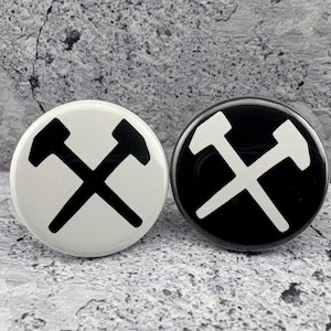 Hammers - Straight Edge  1.25" Button