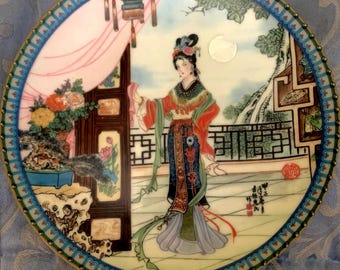 Imperial Beauties Red Mansion Plate 3 Hsi-Feng Porcelain Zhao Huiminq 1986 Series