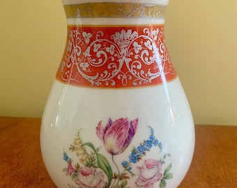 Rosenthal Germany Porcelain Vase, 1939 Aida Shape, Floral Scrollwork Baluster