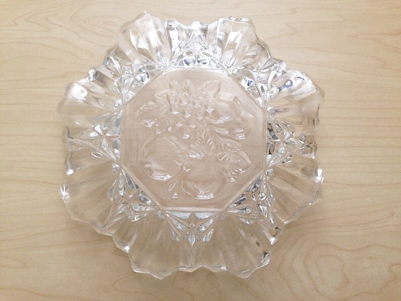 Pioneer Embossed Fruit Clear Glass Bowl by Federal Glass Etsy