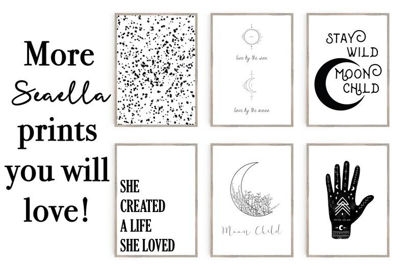 Boho Print Sun and Moon Print Mystic Print Astrology Print Printable Wall Art Celestial Print Digital Print