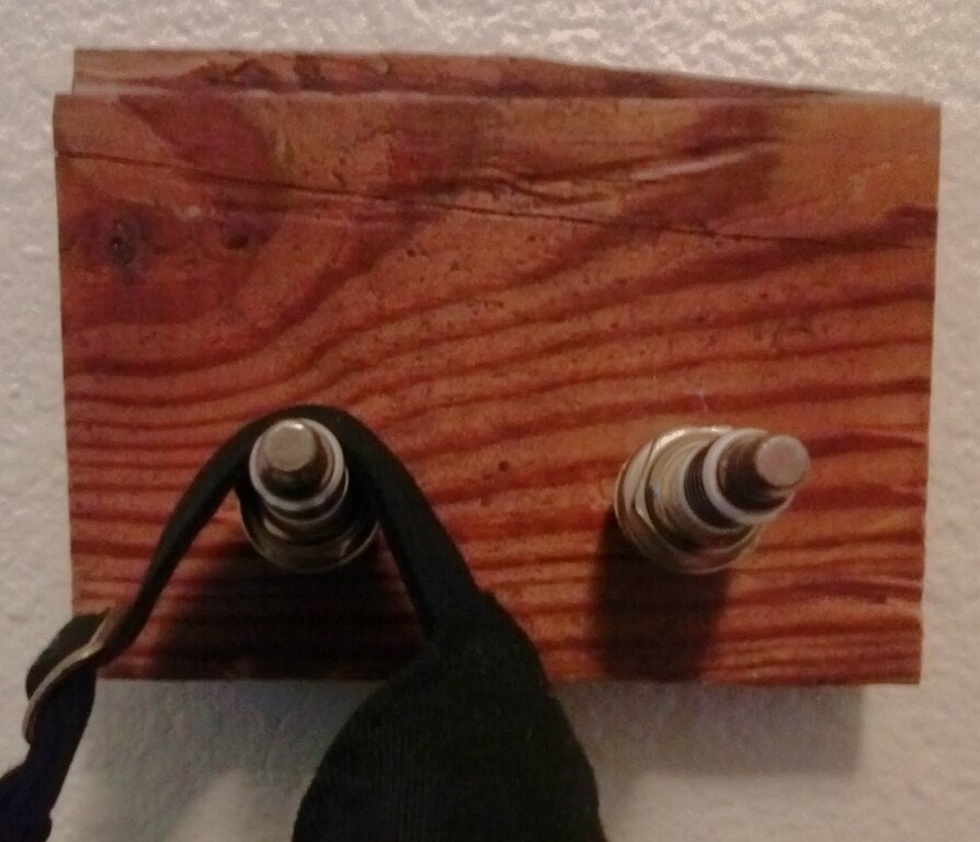 Spark Plug Hat or Key Holder With Vintage Floor Board Mount Etsy