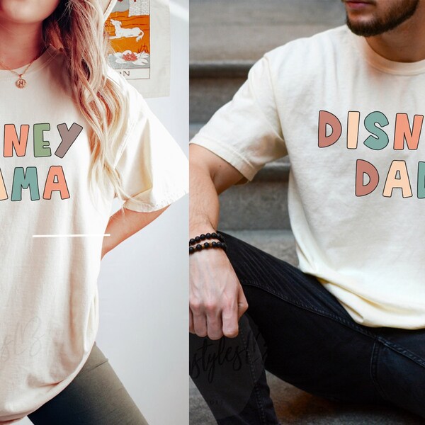 Disney mama Disney dad UNISEX shirts, Disney couple inspired shirts, His and Her Mickey shirts, Disney mom and dad shirts