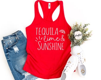 Women/'s Shirt Alcohol Summer Graphic Tee Margaritas Mom Shirt Workout Soft /& Comfy Tequila Lime and Sunshine Ladies T-Shirt