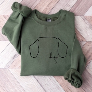 Custom Dachshund Mom ears UNISEX T-Shirt, Sweatshirt, Hooded Sweatshirt- Dog mom UNISEX, Dog mom sweatshirt, Dog mom, Dachshund Mom sweater