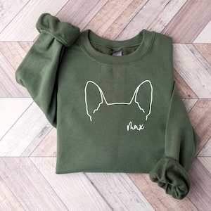 Custom Boston Terrier mom ears UNISEX Sweatshirt, T-shirt or Hooded Sweatshirt, Dog mom UNISEX top, Dog mom sweatshirt, Gift for dog mom