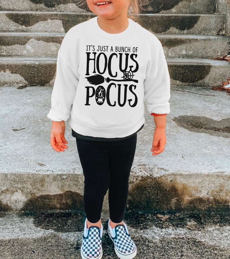 Hocus Pocus unisex toddler sweatshirt, kids halloween sweatshirt, wicked cute toddler sweatshirt image 1