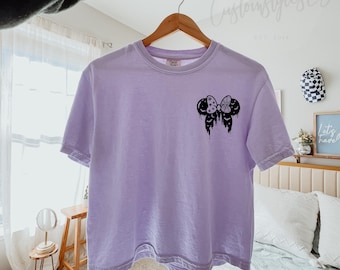 Minnie halloween inspired Disney crop top shirt, comfort color crop top, disney park shirt, halloween shirt, disney halloween