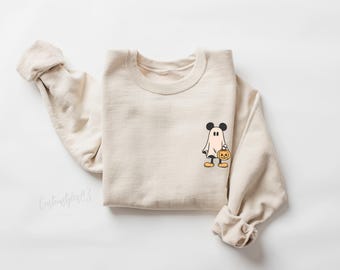 Mickey Ghost UNISEX T-shirt, Sweatshirt or Hooded Sweatshirt, Disney Halloween Sweater