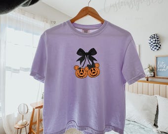 Disney halloween pumpkin Comfort Colors crop Shirt, halloween shirt, Disney halloween, fall tshirt, spooky