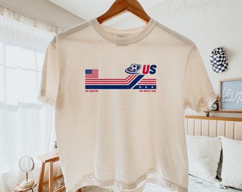 USA Comfort Colors crop Shirt, World Cup 2026 Soccer Shirt, USA Distressed Shirt