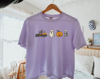 halloween  Comfort Colors crop Shirt, halloween shirt, fall tshirt, spooky tshirt, pumpkin