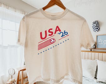 USA Comfort Colors crop Shirt, World Cup 2026 Soccer Shirt