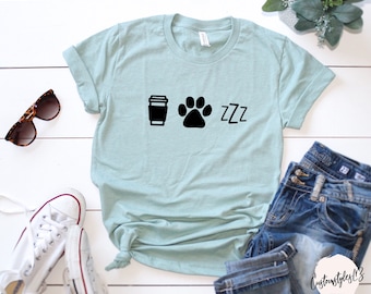 Coffee dog sleep UNISEX tshirt, Dog mom, Dog mama, Fur mama, dog lover shirt, Gift for dog mom