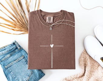 cross shirt, christian shirt, religious shirt, cross comfort color shirt