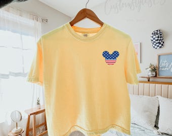 Mickey 4th of July Comfort Colors crop Shirt, 4th of July Shirt, Mickey Shirt, Disney Shirt