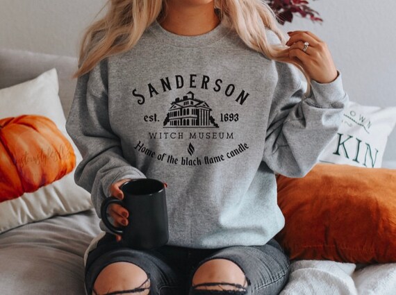 Sanderson Sisters With Museum UNISEX SWEATER, Halloween sweatshirt, Halloween crewneck, Hocus pocus sweatshirt