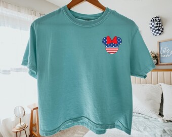 Minnie 4th of July Comfort Colors crop Shirt, 4th of July Shirt, Minnie Shirt, Disney Shirt
