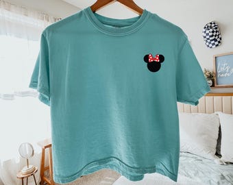 Minnie inspired Disney crop top shirt, comfort color crop top, disney park shirt