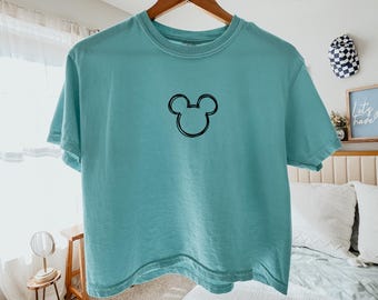 Mickey inspired Disney crop top shirt, comfort color crop top, disney park shirt