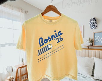 Bosnia Comfort Colors crop Shirt, World Cup 2026 Soccer Shirt