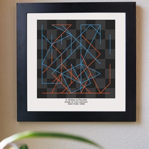Chess Wall Art | D. Byrne vs Fischer  NY 1956 | Chess Poster | Chess Decor | The Art of Chess