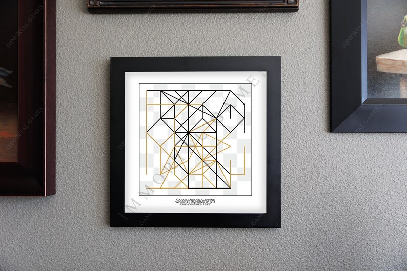 Capablanca vs Alekhine, Buenos Aires 1927 | Unique Chess Player Board Gift | Immortal Games Art Prints