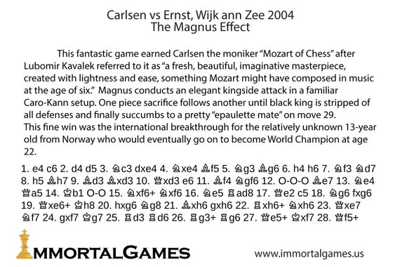 Perfect Chess Gift Carlsen Vs Ernst Wijk Ann Zee 2004 