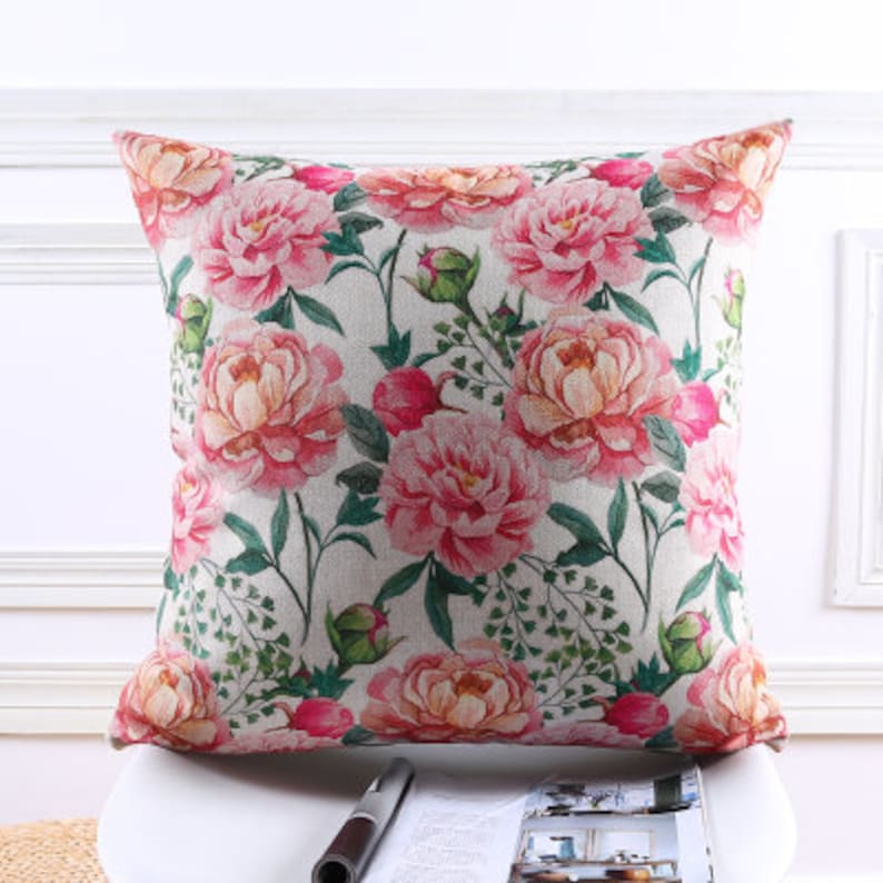 Decorative Pillow Euro Cushion Cover/floral Summer Throw Etsy