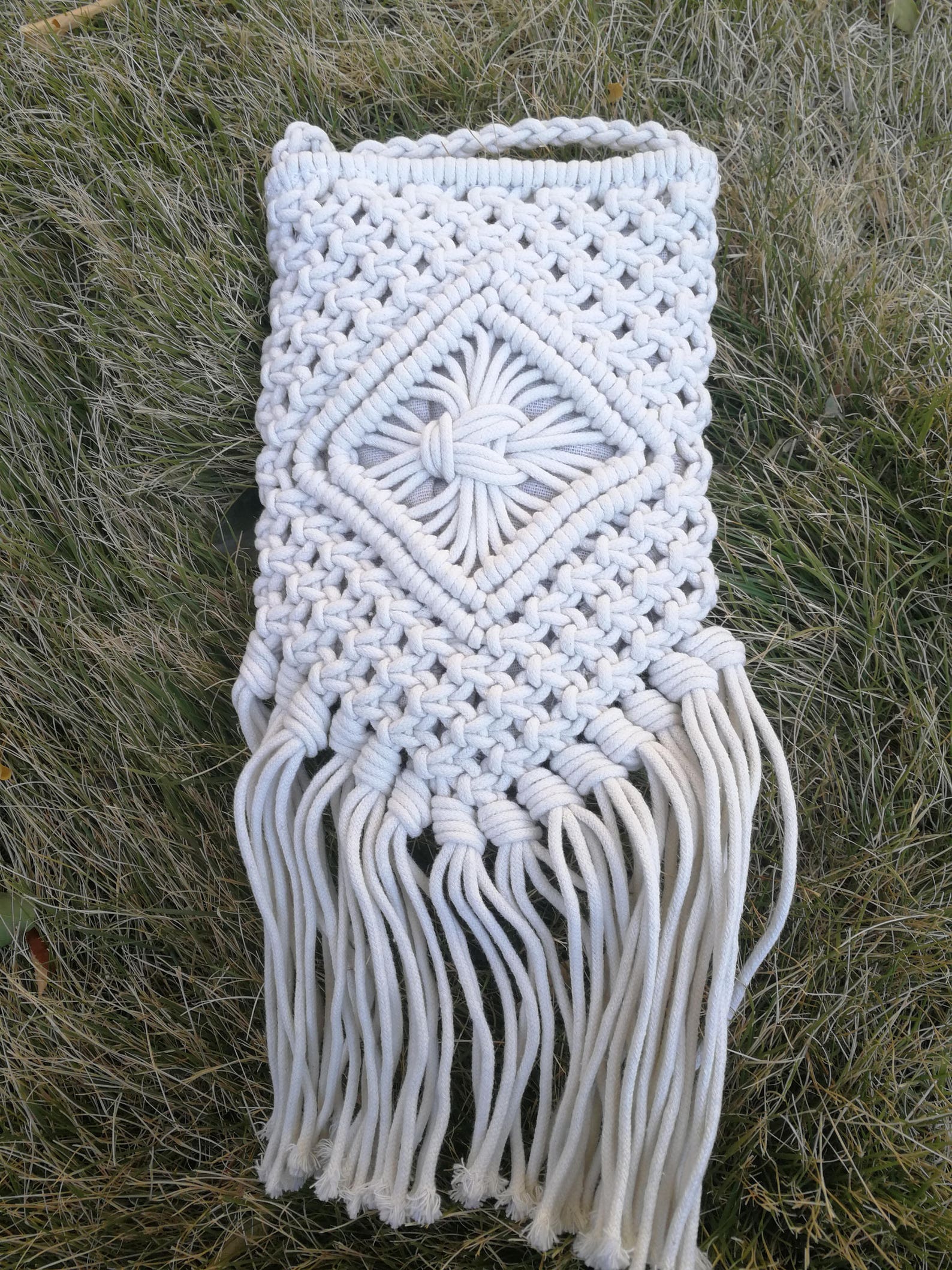 Handmade Macrame Cross Body Bag Boho Macrame Bagcotton Rope Etsy