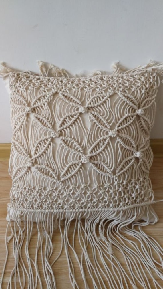 Macramé pillow cover Boho cushion cover Macrame pillow cover | Etsy