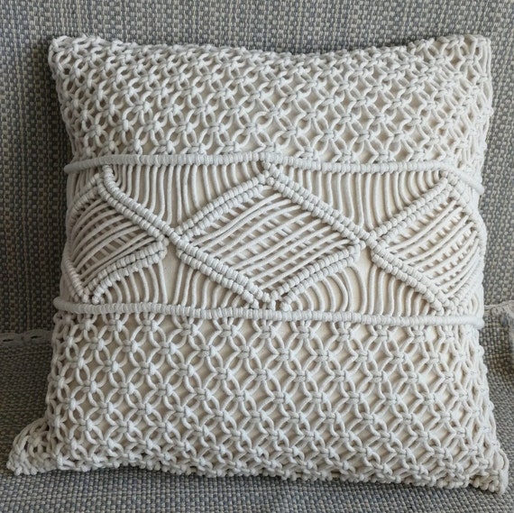 Macramé pillow cover Boho cushion cover Macrame pillow cover | Etsy