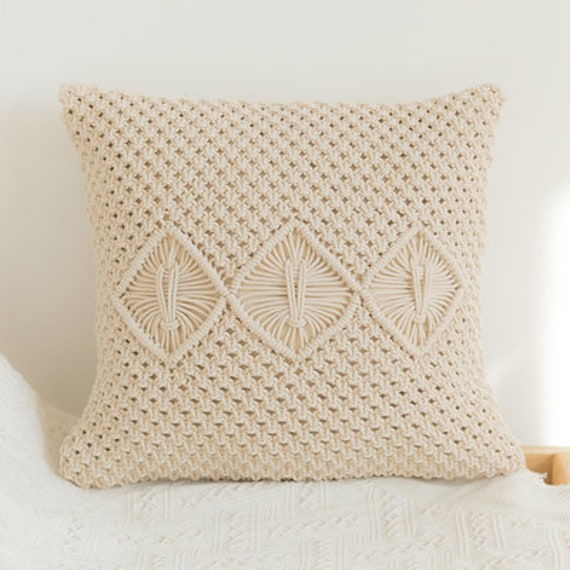 Macramé pillow cover Boho cushion cover Macrame pillow cover | Etsy