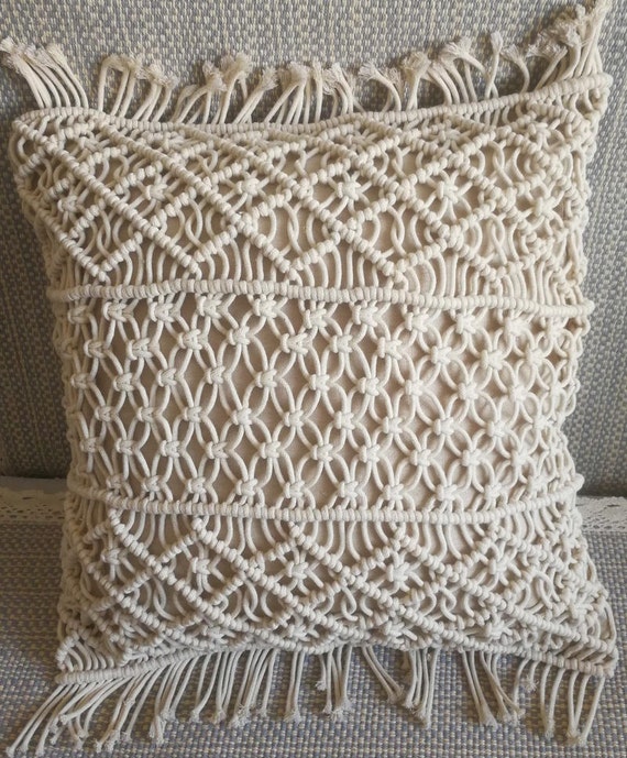 macrame pillow case diy