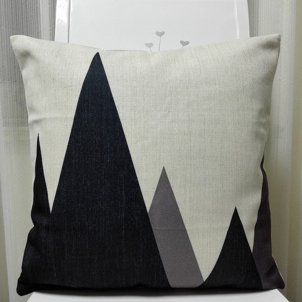 Decorative pillow cover/Mountain geometric cushion cover/ pillow throw/pillow sham 18x18"