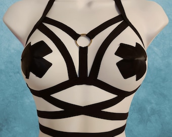 Strappy harness/body harness/ fetish lingerie/ ravewear