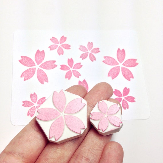 2 in 1 cherry blossom stamp flower stamp flower stamps | Etsy