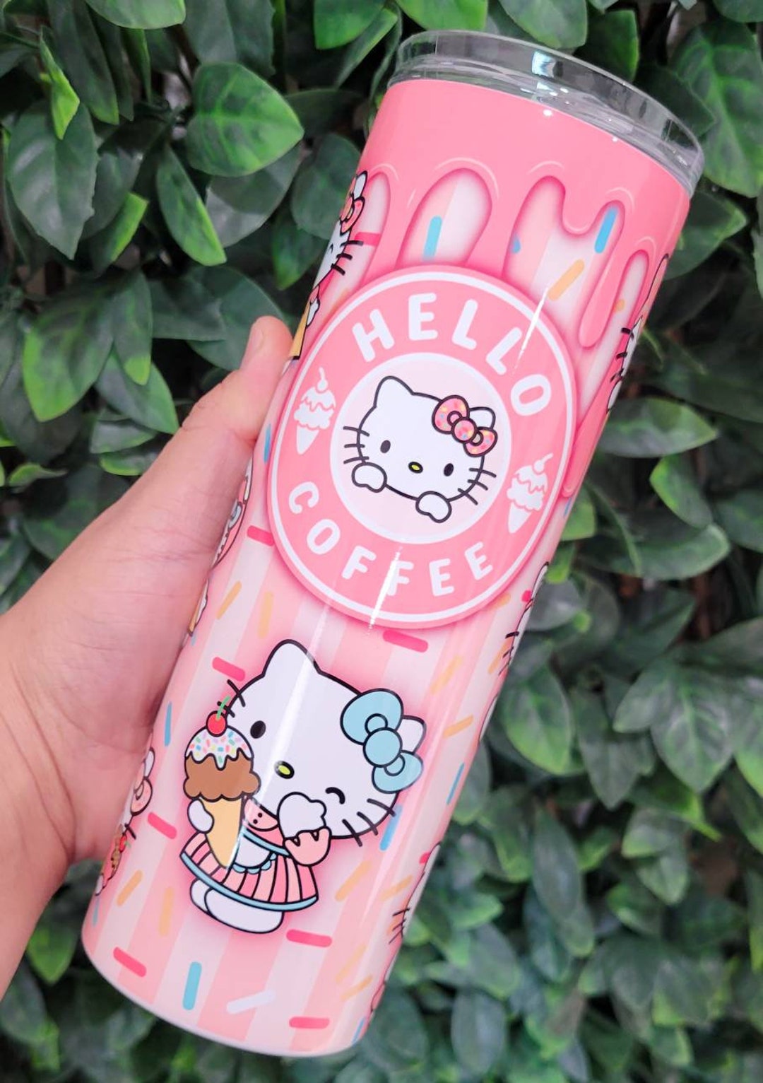 Pumskin Cat Autumn - Personalized Custom Pink Leather Tumbler main image 0