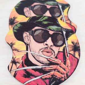 Halloween Bad Bunny Car Coasters
